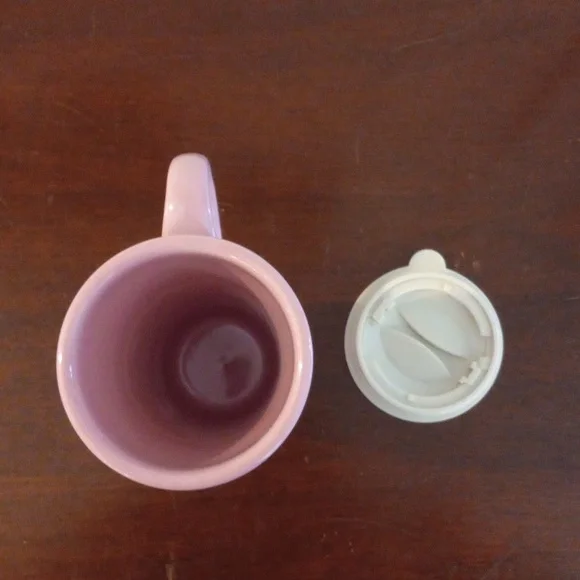 LONGABERGER Woven Traditions Pink Travel Mug with Lid Breast Cancer Ribbon NWOT - Picture 7 of 11